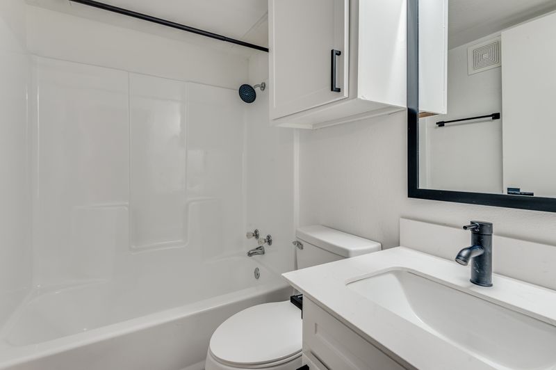 Updated bathroom at The Crest at River District, Fort Worth TX